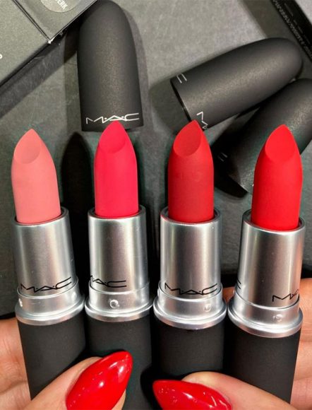 42 Mac Lipstick Swatches 2021 – Mac Powder Kiss Lipsticks