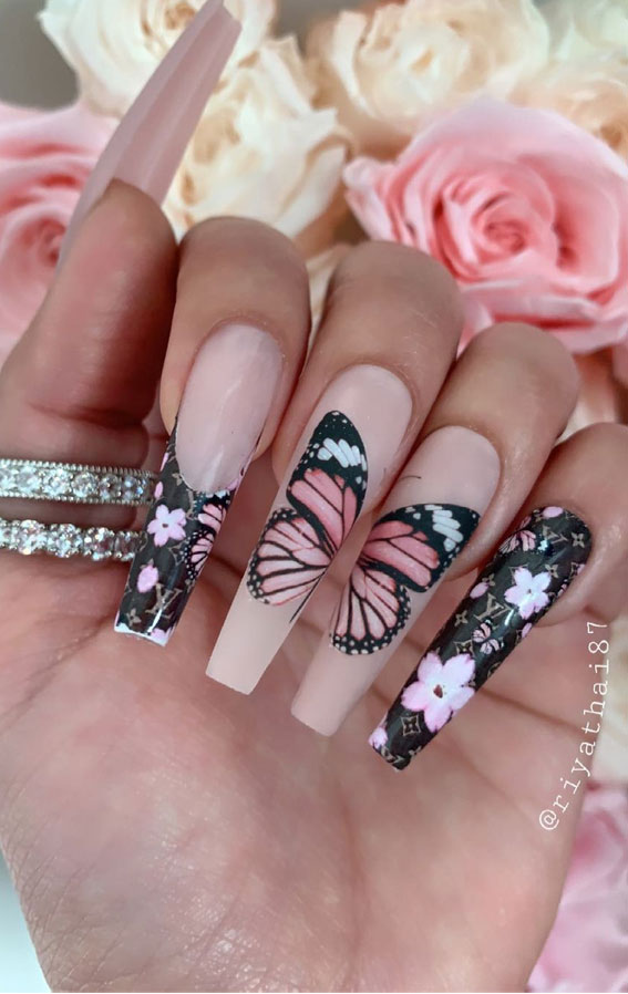 Summer Nail Designs You’ll Probably Want To Wear : Butterfly Nude Nails