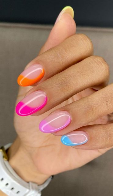 The Prettiest Summer Nail Designs We've Saved : Bright colour irregular