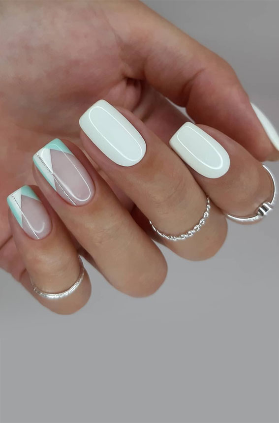 These Will Be The Most Popular Nail Art Designs Of 21 Mix And Matched French Tips White Nails