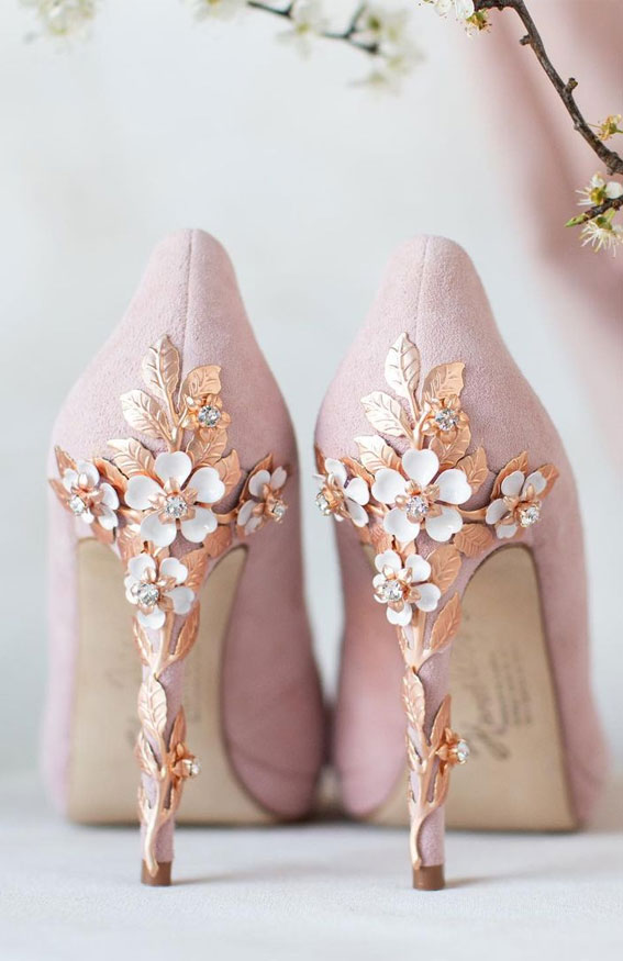 gold wedding heels