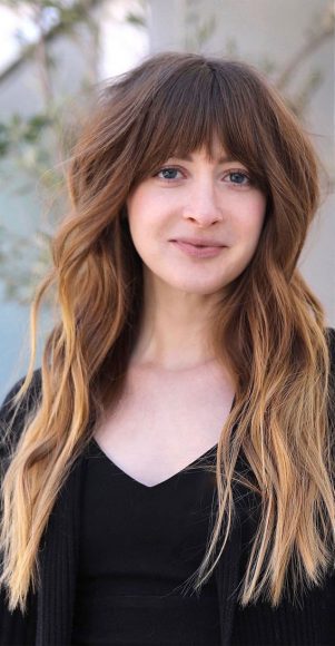 Cute Haircuts & Hairstyles with Bangs – Long Textured Haircut with Bang