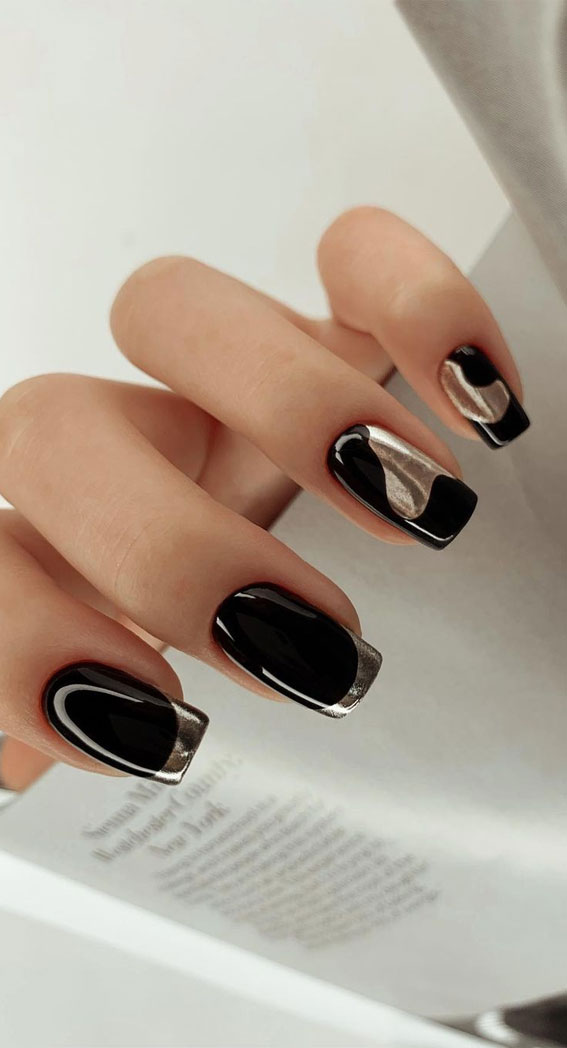 Black Metallic Nails