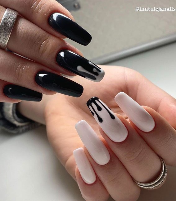 Most Elegant Black and White Nail Designs For Short Nails
