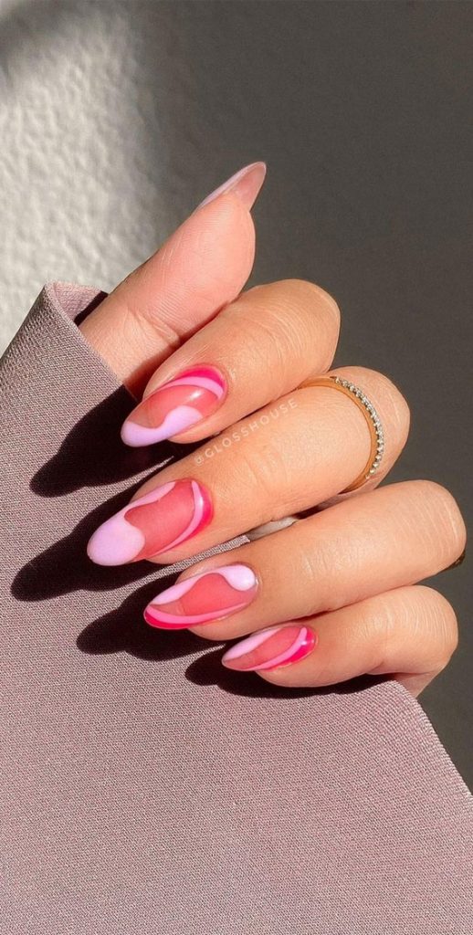 59 Summer Nail Colours and Design Inspo for 2021 Pink Negative Space