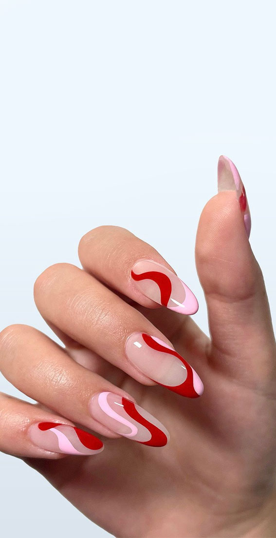 Pink, Red, Pearl with Flower Design Nails. | NAIL ART GALLERY | MARIE  BEAUTY SUPPLY