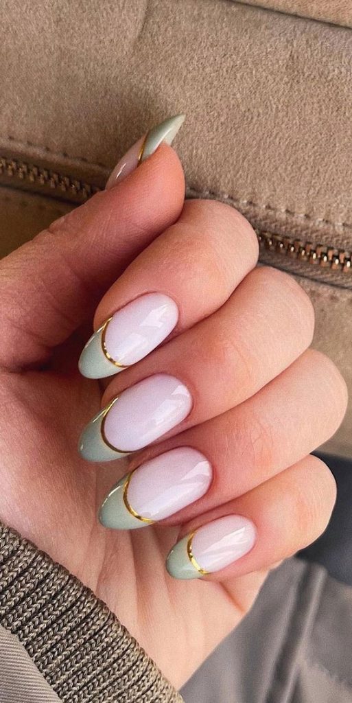 59 Summer Nail Colours and Design Inspo for 2021 Mint Green Tip Nails