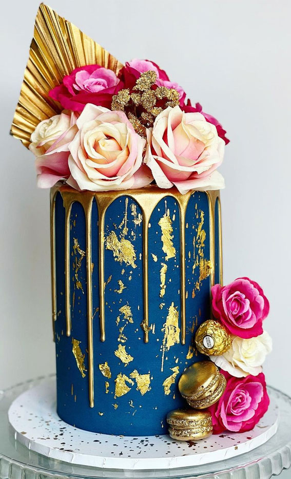 Naher's Cakes - Navy blue buttercream cake | Facebook