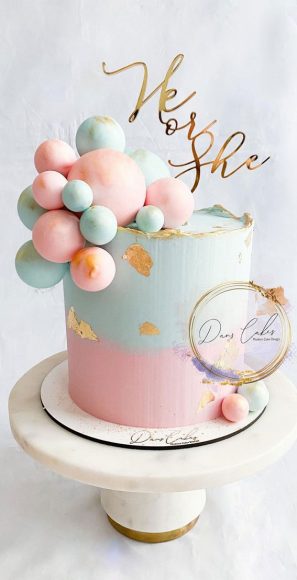 38+ Beautiful Cake Designs To Swoon : Blue and Pink Baby Shower Cake