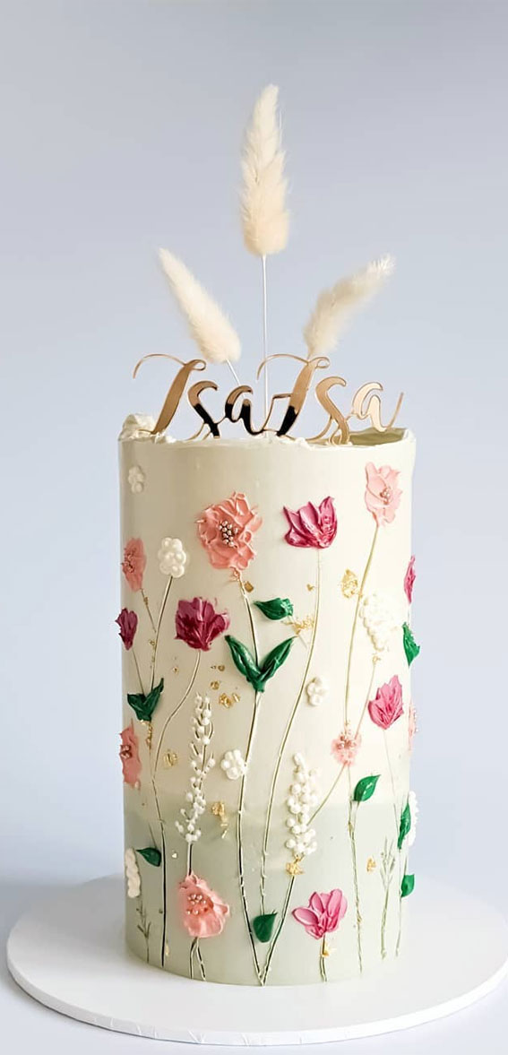 38+ Beautiful Cake Designs To Swoon : White Cake with Hazelnut Buttercream