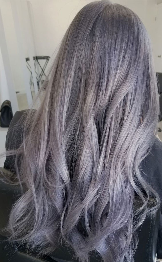 sofa Af storm Avenue 25 Trendy Grey & Silver Hair Colour Ideas for 2021 : Silver with Subtle  Lavender