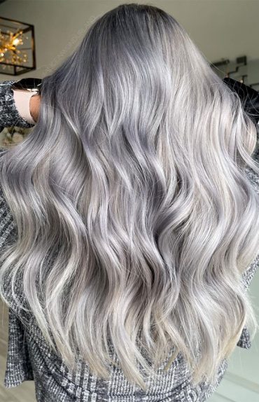25 Trendy Grey & Silver Hair Colour Ideas for 2021 : Long Platinum ...