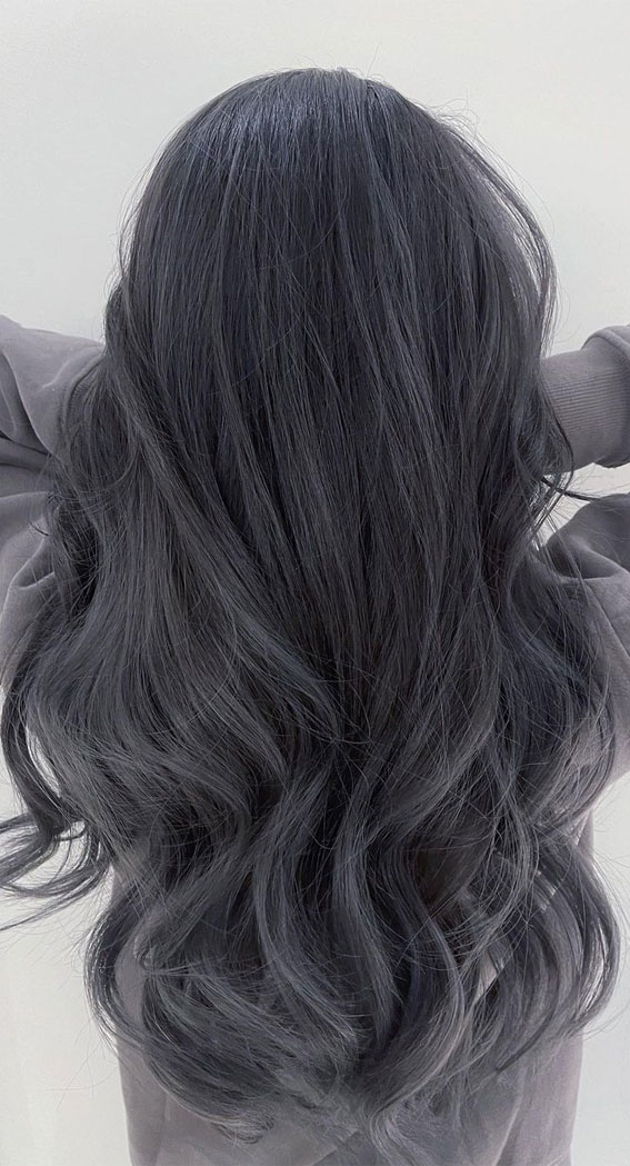 25 Trendy Grey & Silver Hair Colour Ideas for 2021 : Dark silver