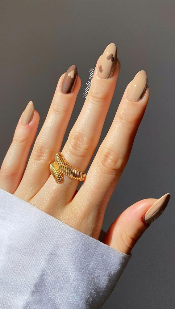 30 Brown French Tip Nail Ideas - the gray details