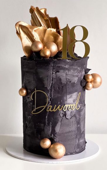 43 Cute Cake Decorating For Your Next Celebration : Black abstract cake ...
