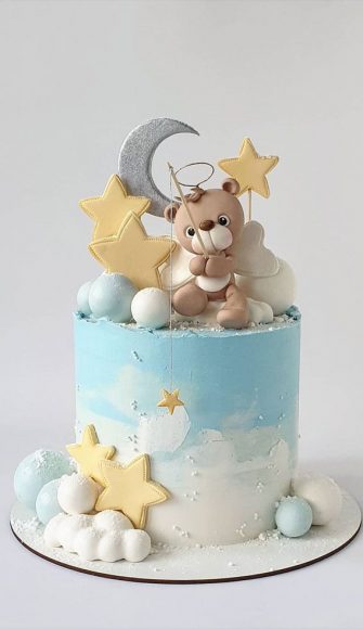 43 Cute Cake Decorating For Your Next Celebration : Blue Ombre Baby ...