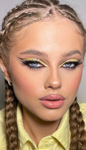 34 Creative Eyeshadow Looks Thatre Wearable Pastel Yellow And Grey Eyeshadow 8414