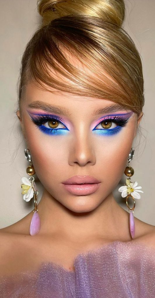 34 Creative Eyeshadow Looks Thatre Wearable Blue And Purple Cool