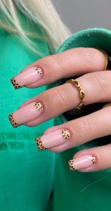 40 Modern French Style Nails To Be Wearing In 2022 Leopard Half Moon And French Tip Nails