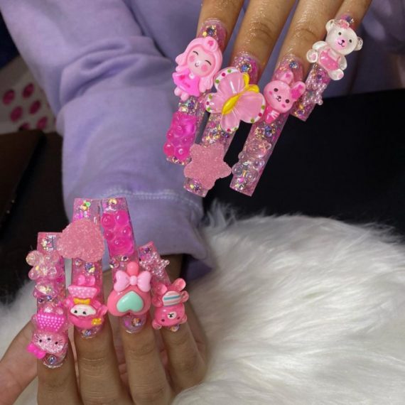 45 Kawaii Nails : Aesthetic Long Acrylic Kawaii Nails