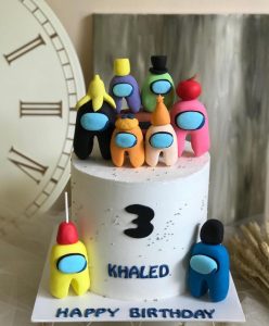 38 Cute Among Us Cake Ideas : White Among Us Cake for 3rd Birthday