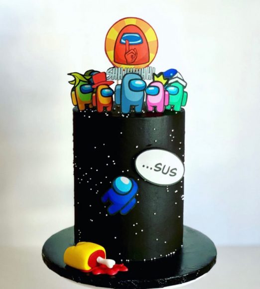 38 Cute Among Us Cake Ideas : Black Cake 