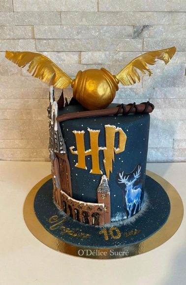 30 Harry Potter Birthday Cake Ideas : Hogwarts Castle & Harry Patronus