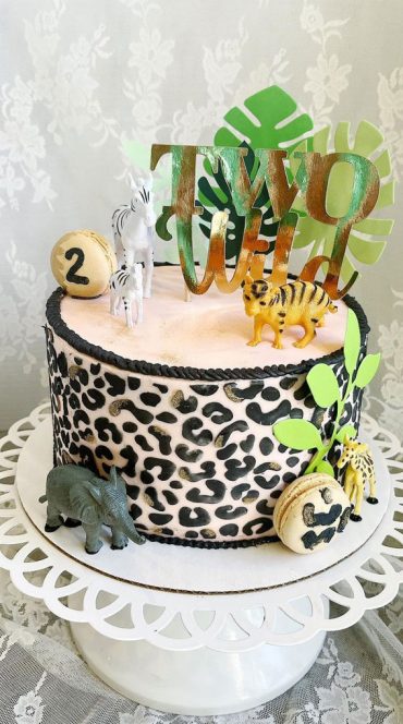 34 Two Wild Birthday Cake Ideas Black Leopard Print With Pink