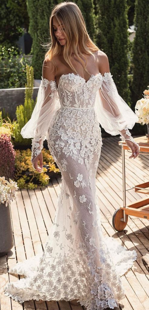 50 Wedding Dresses With Breathtaking Details Sweetheart 3d Floral Applique 5659