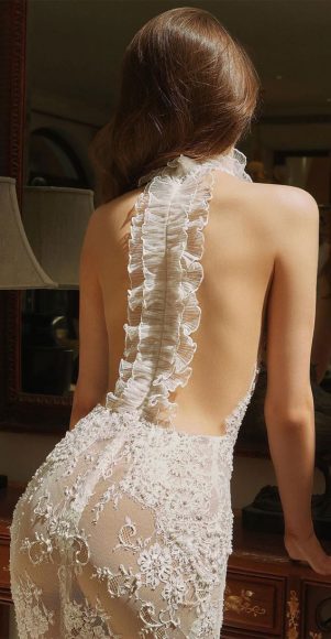 50 Wedding Dresses With Breathtaking Details Ruffled Back Details 9555