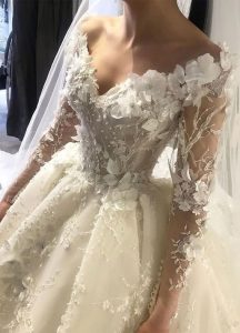 50 Wedding Dresses with Breathtaking Details : Three dimensional floral ...