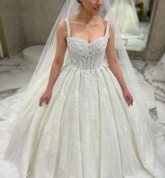 50 Wedding Dresses With Breathtaking Details Vine Strap Ball Gown 1590
