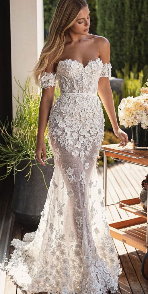 50 Wedding Dresses With Breathtaking Details Floral Wedding Dress 4161