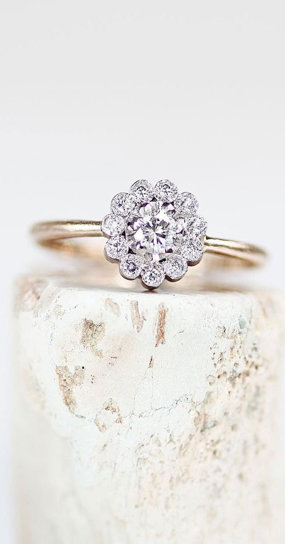 UNIQUE Flower Rose Diamond Engagement or Right Hand Semi Mount Ring Wedding  Brides Fl01 - Etsy Norway