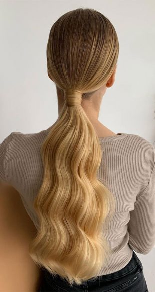 57 Different Wedding Hairstyles For Any Length : Low Ponytails with ...