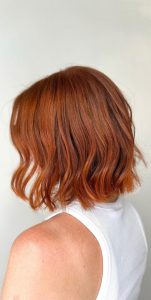 35 Copper Hair Colour Ideas & Hairstyles : Copper Bob with Waves