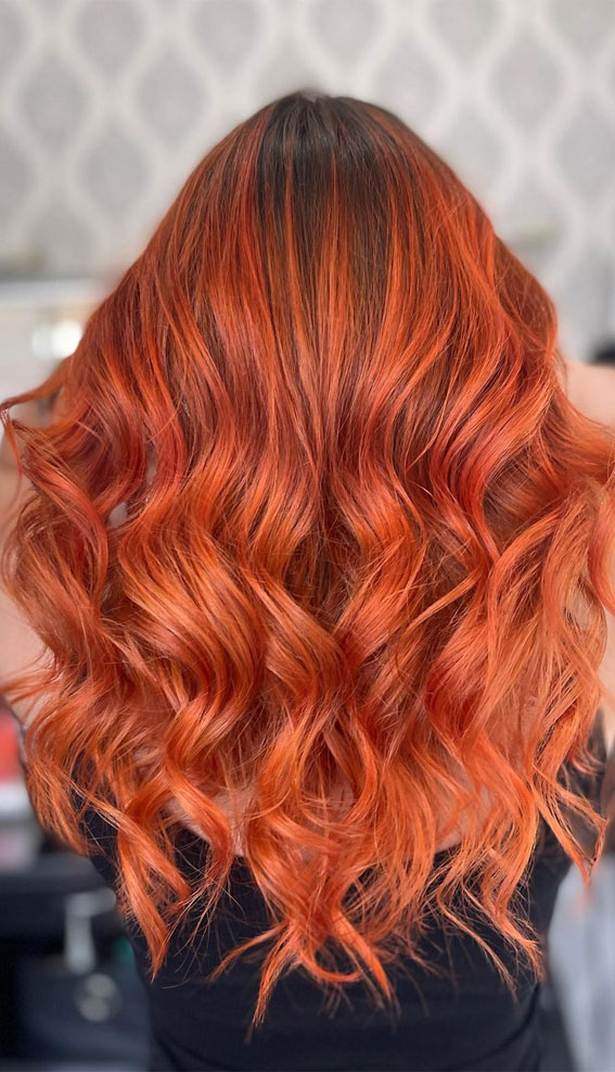 dark red orange brown hair