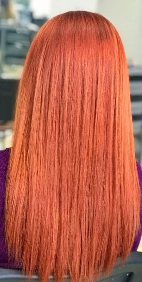 35 Copper Hair Colour Ideas & Hairstyles : Red Copper Long Hair