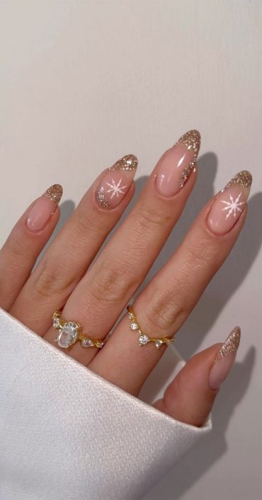 50 Festive Holiday Nail Designs And Ideas Snowflake And Glitter Swirl