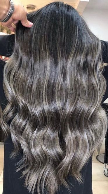 70+ Trendy Hair Colour Ideas & Hairstyles : Shiny Ash Balayage Locks