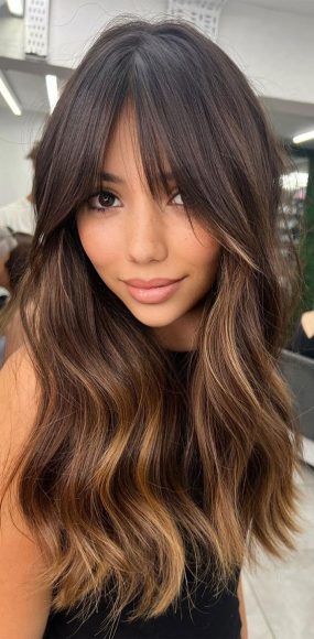 70+ Trendy Hair Colour Ideas & Hairstyles : Rich Brunette with Caramel ...