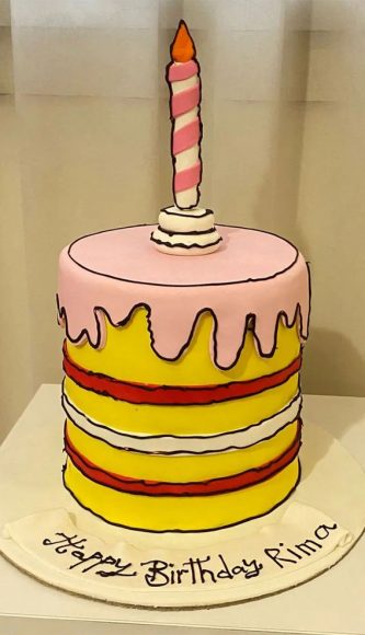 50+ Cute Comic Cake Ideas For Any Occasion : Bright Yellow Cake with ...