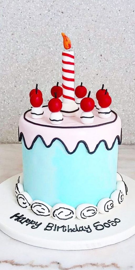 50+ Cute Comic Cake Ideas For Any Occasion : Blue Mint Comic Cake