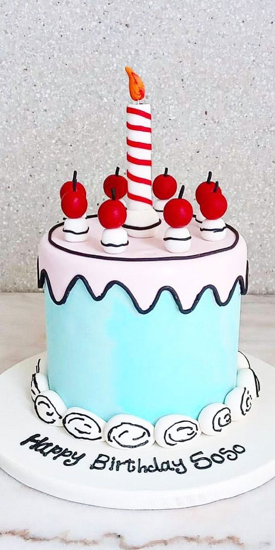 Birthday cake cartoon | Stock vector | Colourbox