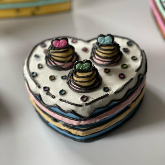 Red & White Heart shape cake – Real Bites