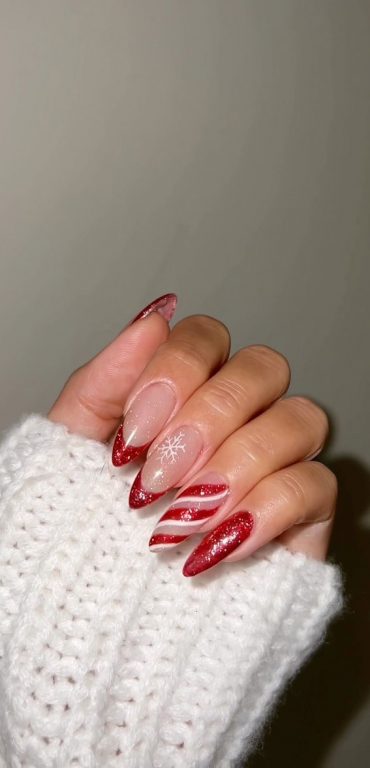 50 Festive Holiday Nail Designs And Ideas Red Shimmery Nails 