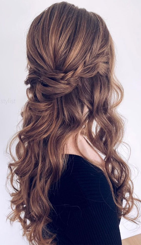 40 Best Prom Hairstyles for 2023 : Loose Braid Half Up