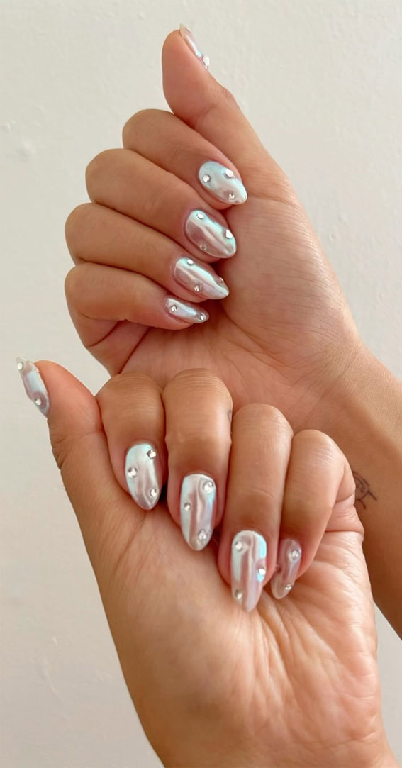 35 Nail Trends 2023 To Have on Your List Glazed Donut Pearl Nails