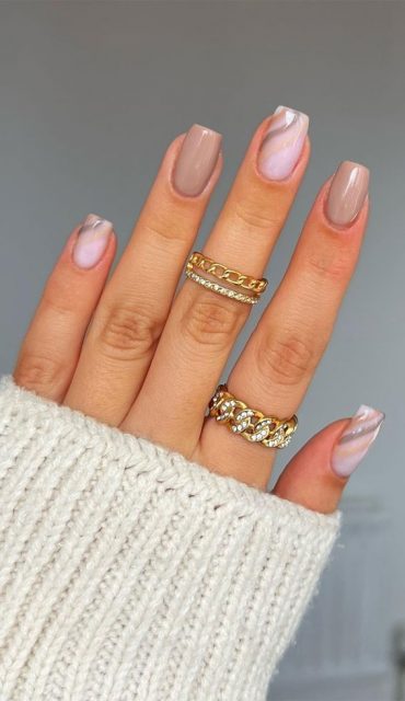 25 Beautiful Neutral Nails To Welcome 2023 Neutral Wave Tips 