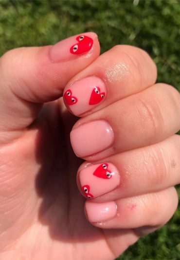 35 Best Valentine's Day Nail Designs in 2023 : Comme Des Garçons Short ...